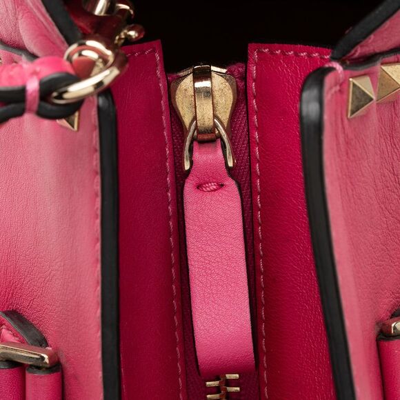 Valentino Calfskin Rockstud Double Handle Medium Tote - Picture 11 of 16